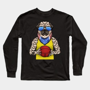 Dog animal playing basketball Long Sleeve T-Shirt